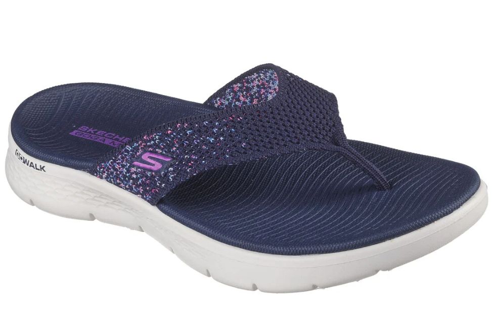 SKECHERS WOMEN&#39;S GO WALK FLEX SANDAL - SPRINKLES, Color: Navy/Multi, Size: 7