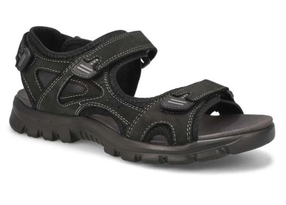 Josef Seibel Men&#39;s Sandal Black Nubuck Bart 01, Color: Black Nubuck, Size: 42/9US