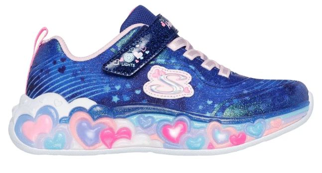 SKECHERS GIRLS S LIGHTS ETERNAL HEARTS LIGHTS NAVY MULTI, Color: Navy/Multi, Size: 12