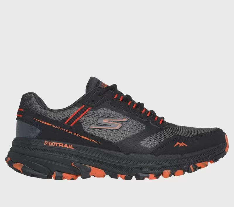 SKECHERS GO RUN TRAIL ALTITUDE 2.0 WIDE, Color: Black/Orange, Size: 9