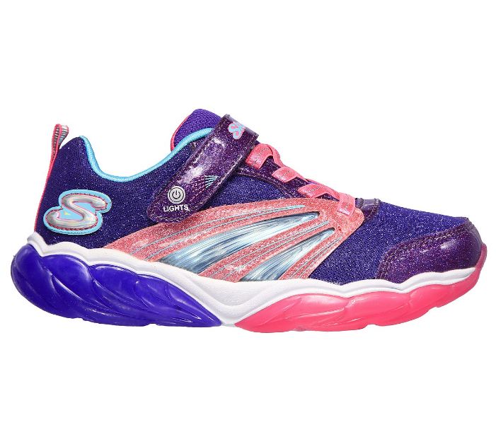 Children&#39;s Skechers - S Lights: Fusion Flash, Color: Purple/Neon Pink, Size: 1