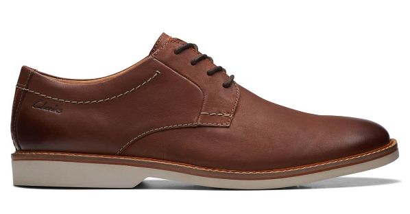 CLARKS MEN&#39;S ATTICUS LTLACE - DARK TAN LEATHER, Size: 8