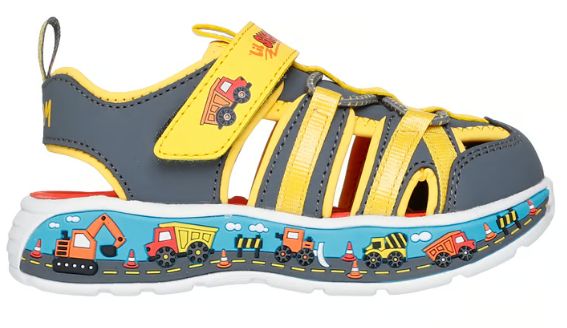 SKECHERS TODDLER SANDAL PLAY SCENE SPLASH CHARCOAL/YELLOW