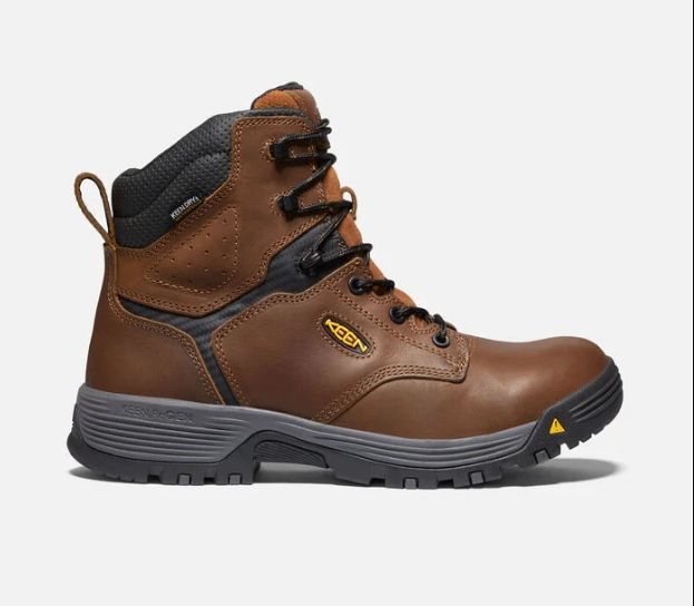 Keen - Men&#39;s Chicago 6&quot; Waterproof Boot (Carbon-fiber Toe), Color: Tobacco/Black, Size: 7.5D