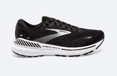 Brooks Women&#39;s Adrenaline GTS 23 WIDE D-Black/White/Silver, Size: 8 D