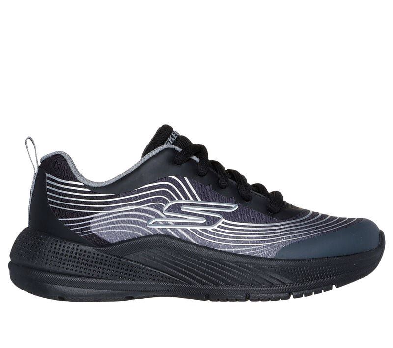 SKECHERS MICROSPEC ADVANCE-REVCONIX BLACK/SILVER, Size: 2