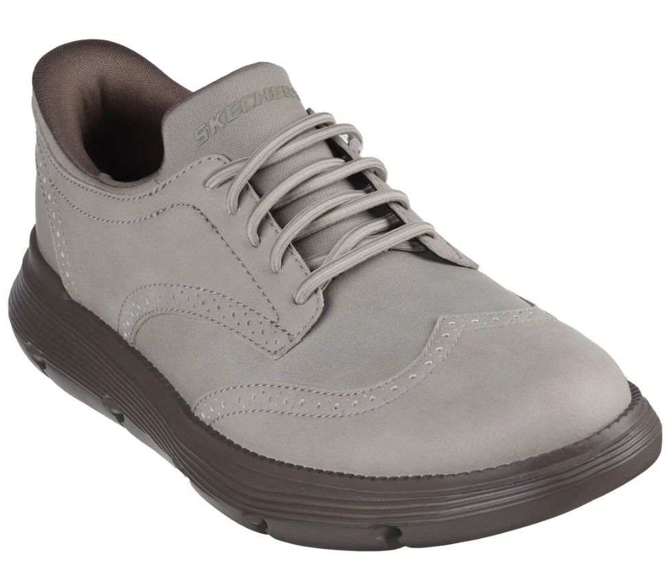 SKECHERS MEN&#39;S SLIP-INS GARZA-SULLY CEMENT, Color: Cement, Size: 8