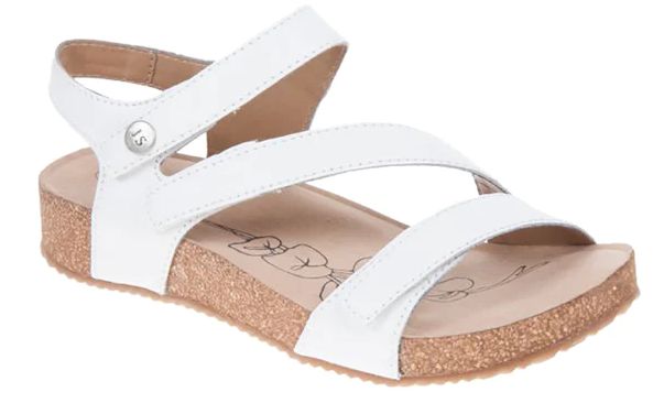 Josef Seibel Women&#39;s Sandal Tonga 25 White Leather, Color: White, Size: 38