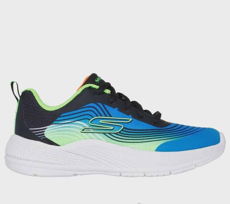 SKECHERS MICROSPEC ADVANCE-REVCONIX BLUE/LIME, Size: 10.5
