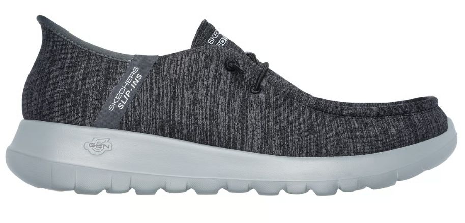 SKECHERS MEN&#39;S SLIP INS GO WALK MAX FREE HANDS CHARCOAL/BLACK, Size: 8