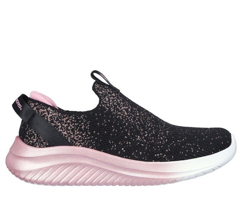 SKECHERS GIRLS ULTRA FLEX 3.0 - ALL THINGS SPARKLE, Color: Black/Rose Gold, Size: 13