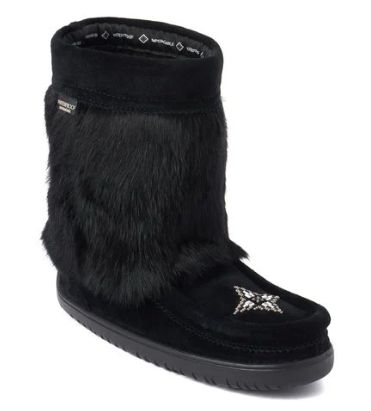 MANITOBAH MUKLUKS WP HALF SUEDE MUKLUK, Color: Black, Size: 7