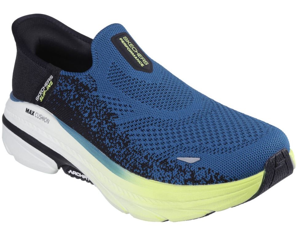 SKECHERS SLIP-INS MAX CUSHIONING ARCH FIT 2.0, Color: Blue/Black, Size: 9