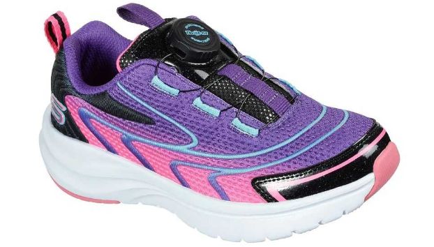 Skechers Twist-Fit Girls Ultra Groove Swirly Fun Purple Multi, Color: Purple Multi, Size: 13