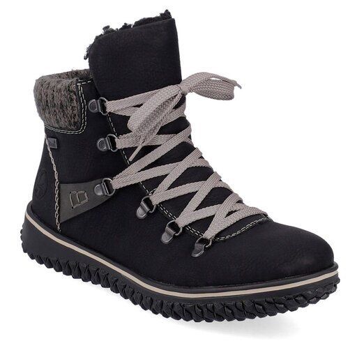 RIEKER WOMEN&#39;S SHORT BOOT CORDULA, Color: Black Combi, Size: 37/6