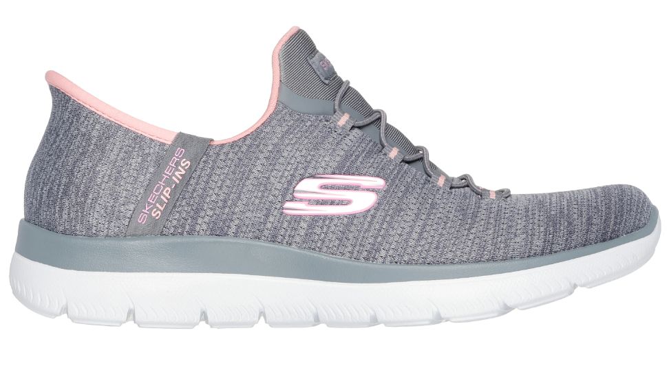 SKECHERS WOMEN'S SLIP-INS SUMMITS-EVERYDAY SET, Color: Gray/Coral, Size: 7, Width: Wide