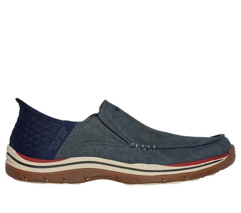 SKECHERS MEN&#39;S SLIP IN EXPECTED - CAYSON NAVY, Size: 7