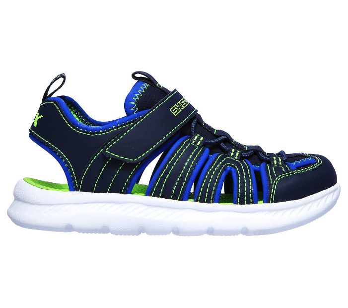 Children&#39;s Skechers - C Flex Sandal 2.0: Heat Blast, Color: Navy/Lime, Size: 1