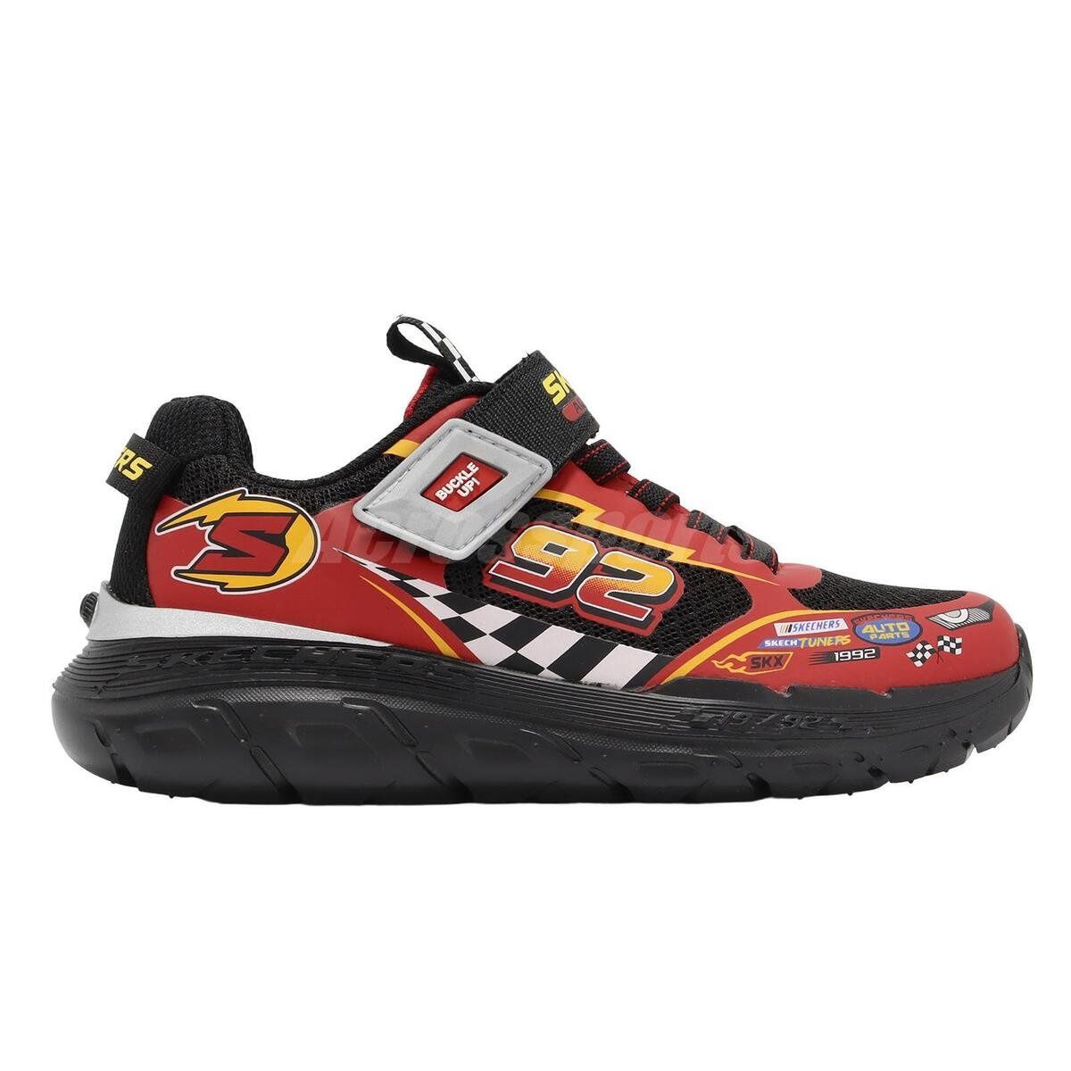SKECHERS TODDLERS SKECH TRACKS, Color: Black/Red, Size: 5