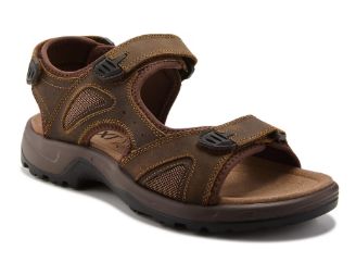 TAXI MEN&#39;S SANDAL JACK BROWN LEATHER, Color: Brown Leather, Size: 8