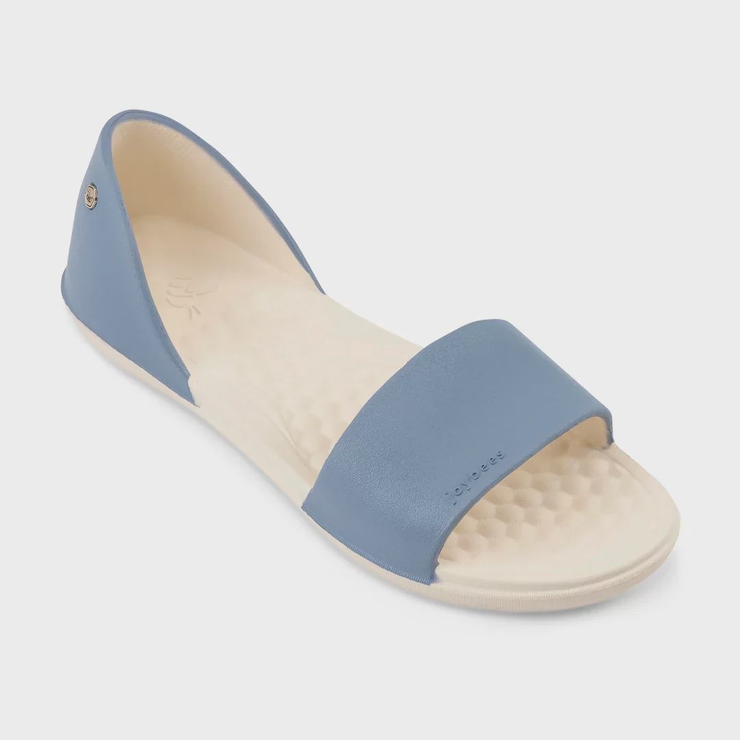 JOYBEES FRIDAY FLAT - DUSTY BLUE/BONE, Size: 9