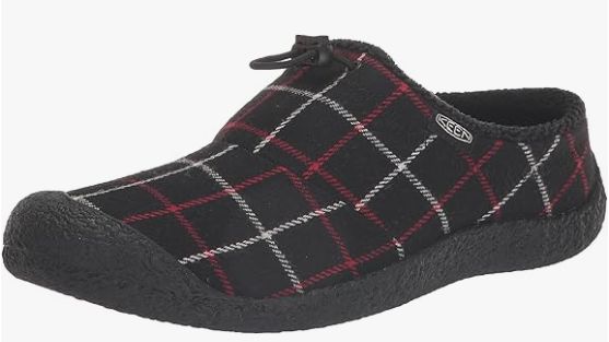 KEEN WOMEN&#39;S HOWSER SLIDE III BLACK PLAID, Color: Black Plaid, Size: 7