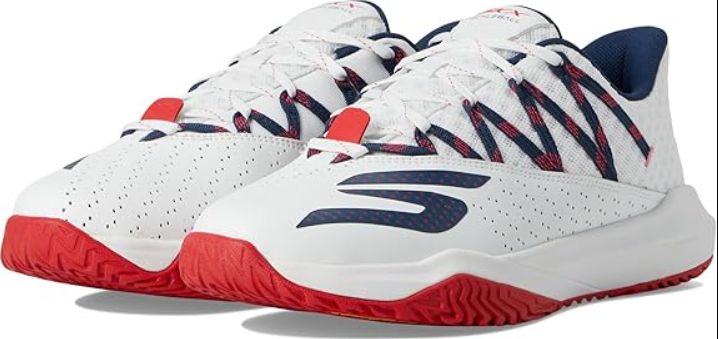 SKECHERS MEN&#39;S PICKLEBALL VIPER COURT RALLY WHITE/NAVY/RED, Size: 8