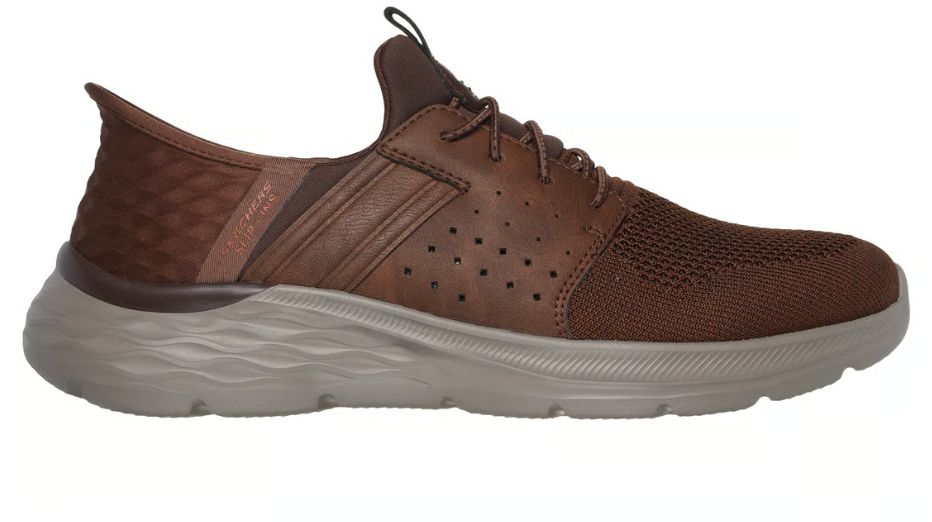 SKECHERS SLIP INS MEN&#39;S GARNER NEWICK DARK BROWN, Color: Dark Brown, Size: 8