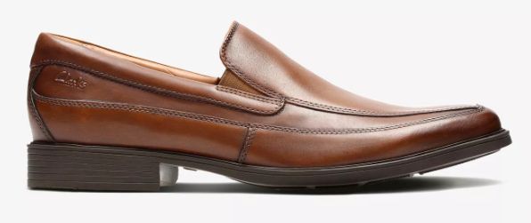 CLARKS MEN&#39;S TILDEN FREE WIDE DARK TAN LEATHER, Color: Dark Tan Leather, Size: 8 W