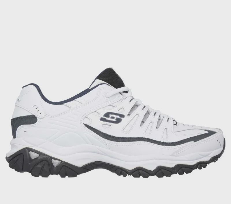 SKECHERS AFTER BURN M.FIT-REPRINT, Color: White/Navy, Size: 9W