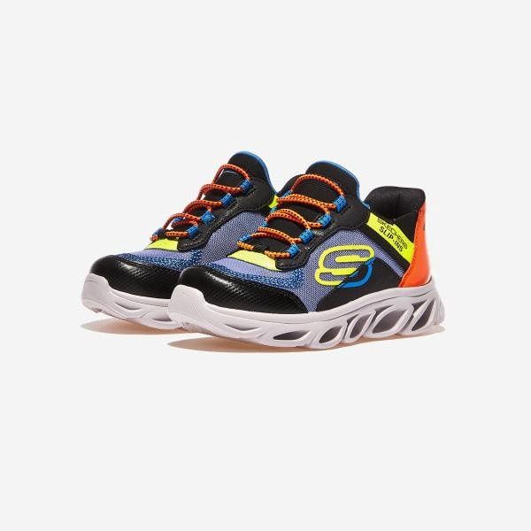 SKECHERS KIDS SLIP-INS FLEX GUIDE, Color: Blue/Multi, Size: 13