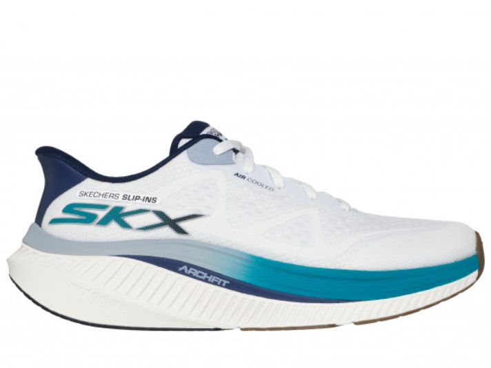 SKECHERS MEN&#39;S GO WALK MAX CUSHIONING ARCH FIT-JESPER SLIP-INS, Color: WHITE/MULTI, Size: 8.5