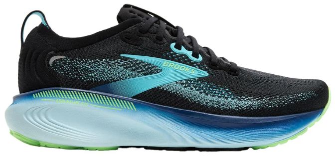 BROOKS MEN&#39;S ADRENALINE GTS 25, Color: BLACK/IPANEMA/MINT, Size: 8, Width: D