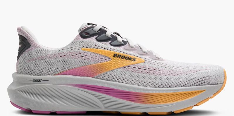 BROOKS WOMEN'S GHOST 17 - OYSTER/APRICOT/PINK