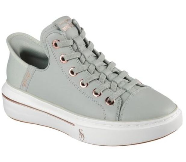 SKECHERS WOMEN&#39;S SLIP-INS SNOOP ONE-OG LEATHER, Color: Sage, Size: 6