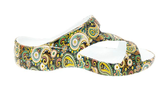 DAWGS WOMEN&#39;S PAW PRINT Z SANDALS - PAISLEY GOLD, Colour: PAISLEY GOLD, Size: 6