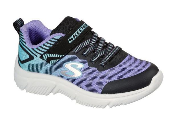 Children's Skechers - Go Run 650 Fierce Flash - Black/Purple, Color: Black/Purple, Size: 3
