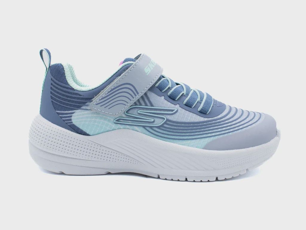 SKECHERS MICROSPEC ADVANCE LIGHT GREY/AQUA, Size: 10.5