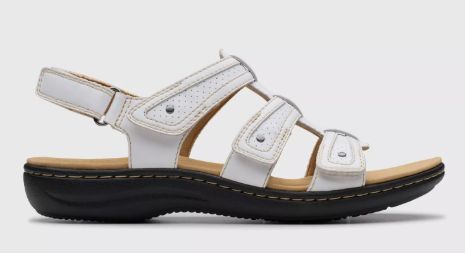 CLARKS WOMEN'S SANDAL LAURIEANN IVY WHITE, Color: White, Size: 6