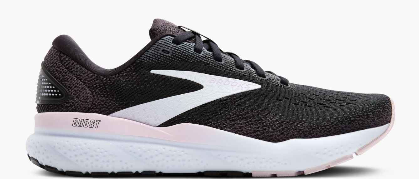 BROOKS WOMEN'S GHOST 16 - BLACK/WHITE/ORCHID ICE, Size: 6