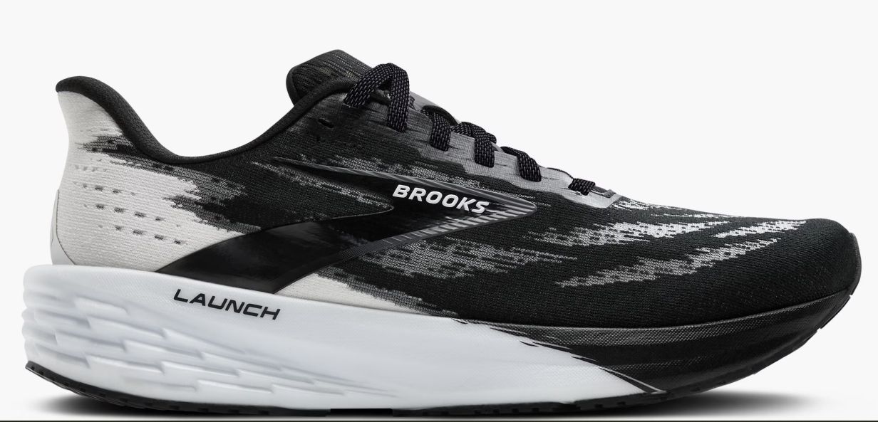 BROOKS WOMEN'S LAUNCH 11 - BLACK/WHITE, Size: 6, Width: B