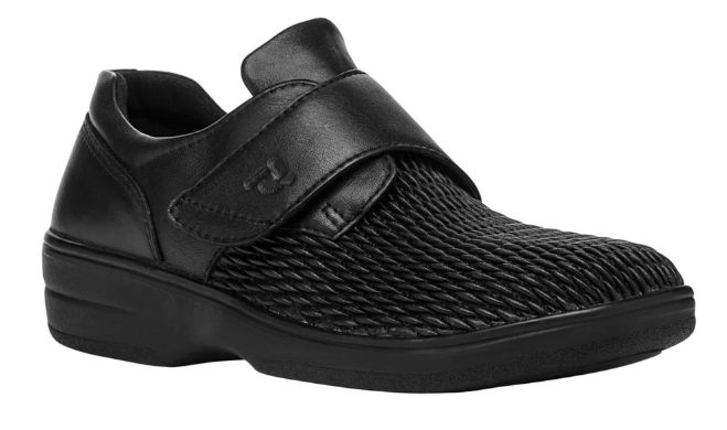 Propet Women's Bianca Stretch Velcro 2E Black WPRX25, Color: Black, Size: 7 2E