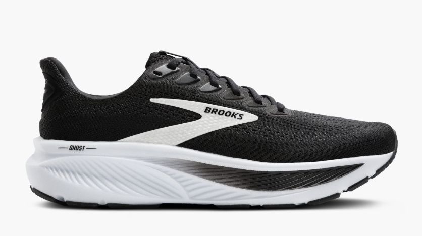 BROOKS WOMEN'S GHOST 17 BLACK/GREY/WHITE, Color: Black/Grey/White, Size: 6.5, Width: B