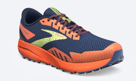 BROOKS MENS DIVIDE 4, Color: Navy/Firecracker/Sharp Green, Size: 7
