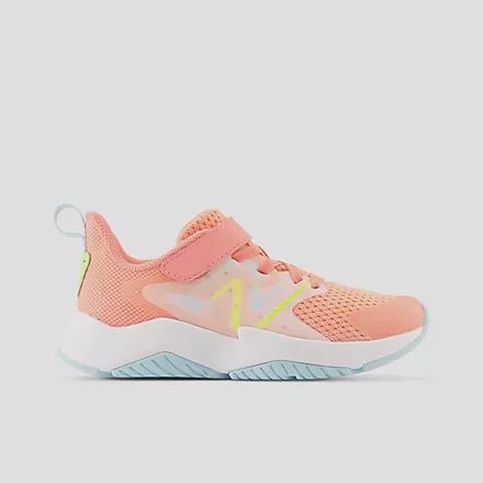 NEW BALANCE GIrls RAVE RUN v2 BUNGEE LACE W/TOP STRAP, Color: Pink Blue, Size: 11W