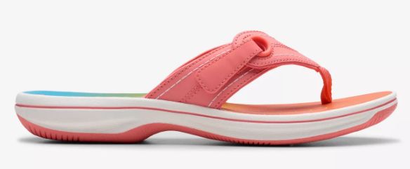 CLARKS WOMEN'S SANDAL BREEZE REYNA CORAL OMBRE, Color: Coral Ombre, Size: 7