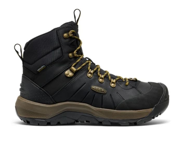 KEEN REVEL IV POLAR WATERPROOF, Color: BLACK/LEMON CURRY, Size: 10