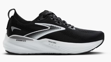 WOMEN'S BROOKS GLYCERINE  GTS 22, Colour: BLACK/GREY/WHITE, Size: 7, Width: D