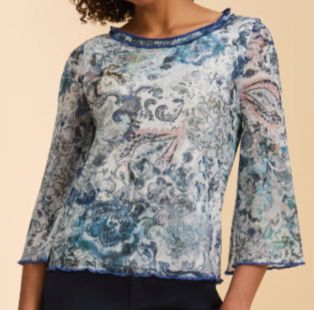 FDJ BELL SLEEVE BOAT NECK TOP, Colour: NEUTRAL NARNIA, Size: S