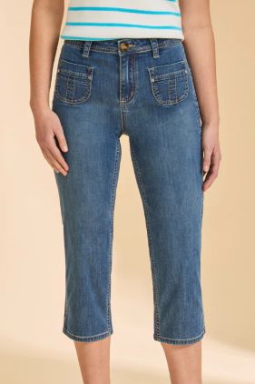 FDJ OLIVIA CAPRI DENIM, Colour: MED WASH, Size: 6